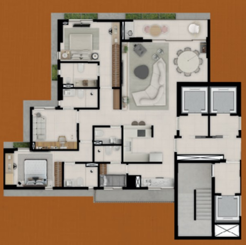 Planta do Apartamento no Edifício Angela Vieira 142M Analise em Boa Viagem - Alto Padrão