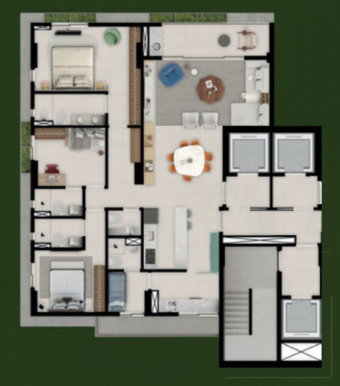 Planta do Apartamento no Edifício Angela Vieira 145M Analise - Alto Padrão