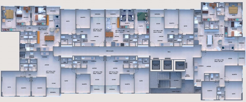 Planta do Apartamento no Edifício Costa Baltica Analise em Boa Viagem