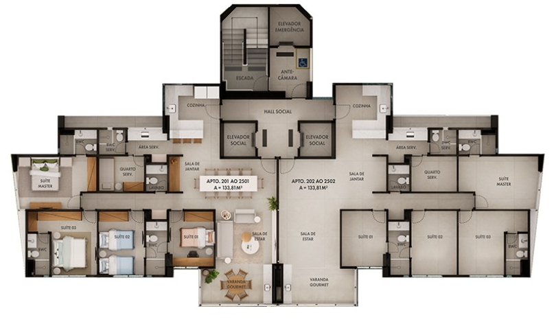 Planta do Apartamento no Edifício Mario Oliveira Analise em Boa Viagem